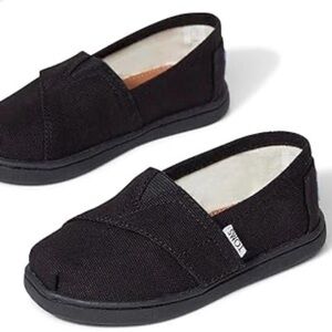 Toms Kids Black Slip-On Canvas Sneakers